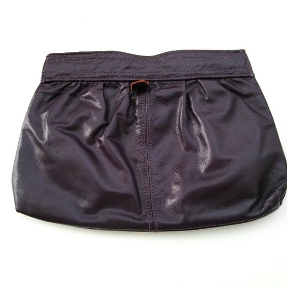 Vintage Brownish Purple Leather Clutch